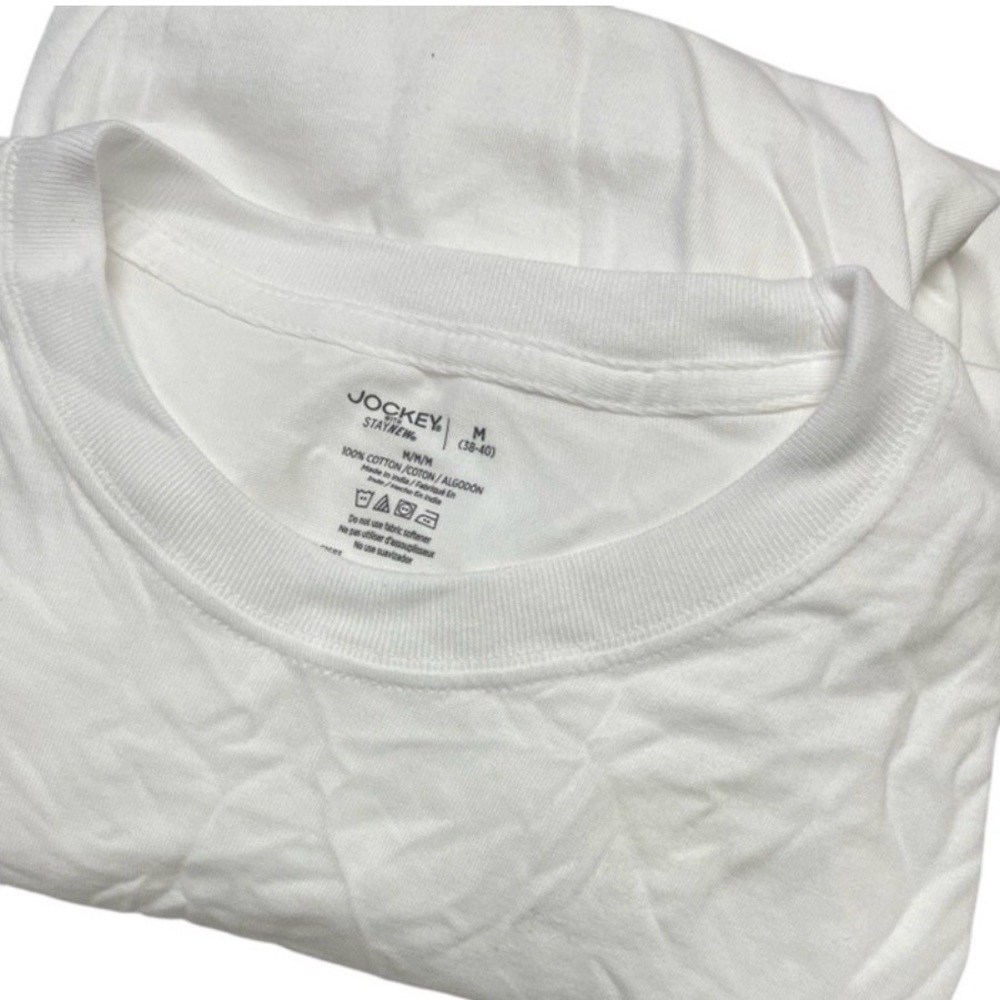 Jockey 3 Pack White Undershirts Men’s Medium Cotton Crewneck Tees New
